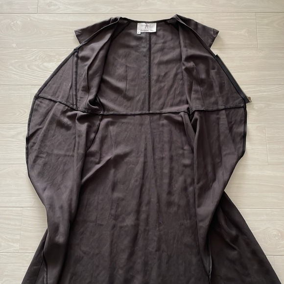 SALE! Vivienne Hu Brown V-Neck Blouse w/ Maxi Drape - Picture 7 of 12